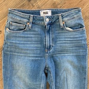 Paige Cindy High Waist Destroyed Hem Straight Leg